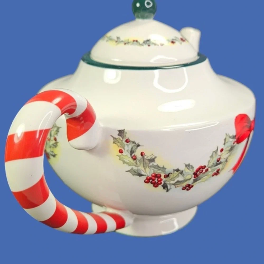 Sandy Lynam Clough Teapot Christmas Windows Of The Heart Tea Pot With Lid Floral